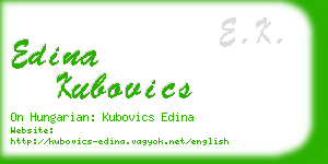 edina kubovics business card